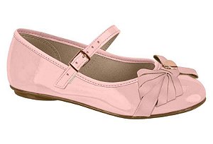 Sapatilha Infantil Menina Molekinha Rosa Verniz Laço