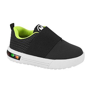 Tênis Infantil Menino Molekinho Led Flot- Preto/Verde