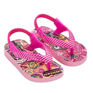 Chinelo Infantil Menina Minions Baby- Rosa
