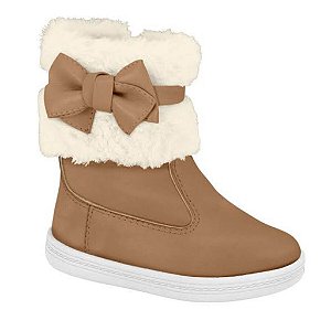 Bota Infantil Menina Molekinha- Camel/Branco OFF