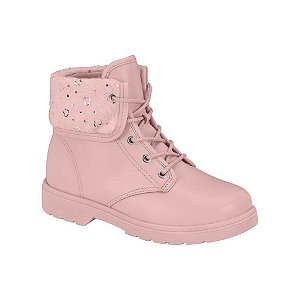 Bota Infantil Menina Molekinha Love- Rosa/Prata