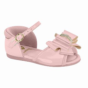 Sandália Infantil Menina Molekinha Verniz Cacharel Soft- Rosa