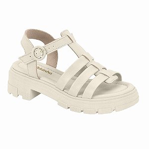 Sandália Infantil Menina Molekinha Tratorada- Branco OFF