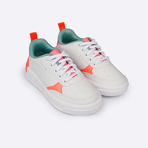 Tênis Infantil Menina Pampili XP- Branco/Laranja