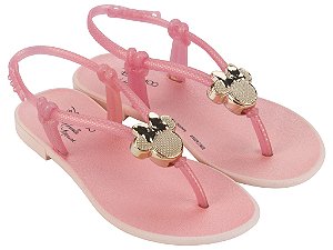 Sandália Infantil Menina Disney Beauty- Rosa-Rosa/Perolado