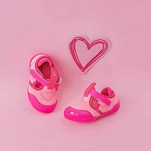 Tênis Infantil Menina Pampili YuYu- Rosa Neon/ Pink
