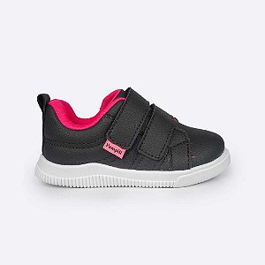 Tênis Infantil Menina Pampili Pom Pom- Preto/Pink