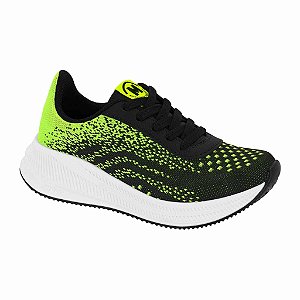 Tênis Infantil Menino Molekinho Quito- Multi Preto/ Amarelo Neon