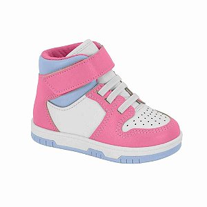 Tênis Infantil Molekinha Turim-Branco/Rosa/Jeans