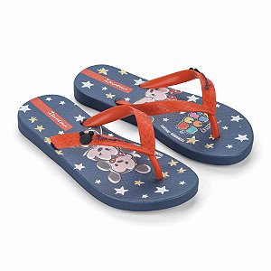 Chinelo Infantil Menina Disney- Azul/Vermelho