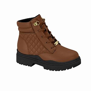 Bota Coturno Infantil Menina Molekinha Turim- Marrom Canela