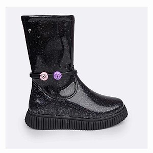 Bota Infantil Menina Pampili Candy Miçangas-Preta/Furtacor