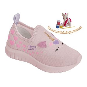 Tênis Infantil Menina Kidy Ultra Flex Unicórnio- Rosa