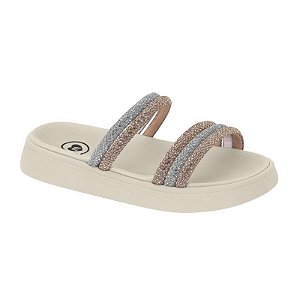 Papete Infantil Menina Molekinha Tira Pronta Straaa- Cristal/Ouro/Branco OFF