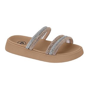 Papete Infantil Menina Molekinha Tira Pronta Strass-Cristal/ Ouro Rosado Silver