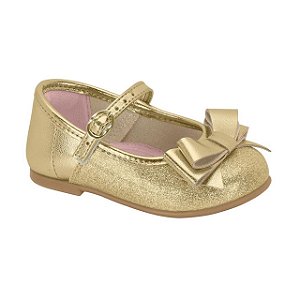 Sapatilha Infantil Menina Molekinha Verniz Metalizado Premium- Dourado