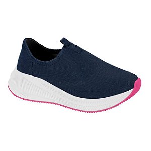 Tênis Infantil Menina Molekinha Lycra Perola- Marinho