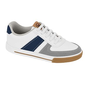Tênis Infantil Menino Molekinho Floter Neo Camurça- Branco/Cinza/Marinho