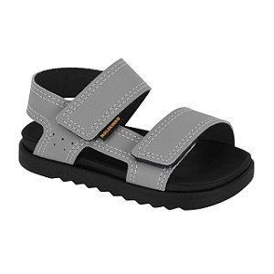 Sandália Infantil Menino Molekinho Napa Rustico Neo- Cinza/Preto