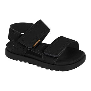 Sandália Infantil Menino Molekinho Napa Rustico Neo- Preto/Preto