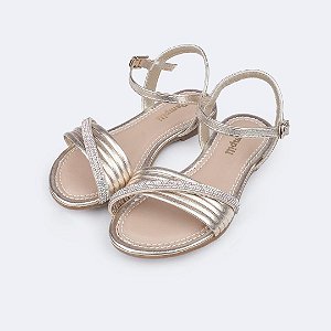 Sandália Infantil Menina Pampili Cherrie- Dourado