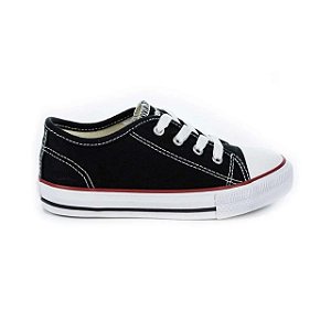 Tênis Infantil Diversão Canvas Low- Preto/Vermelho