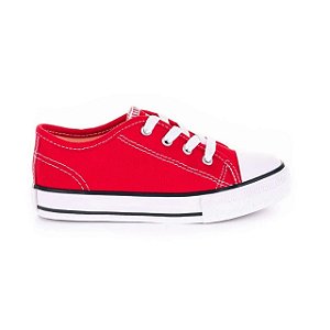 Tênis Infantil DIiversão Canvas Low- Vermelho/Preto