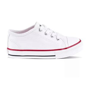 Tênis Infantil Diversão Canvas Low- Branco/ Vermelho