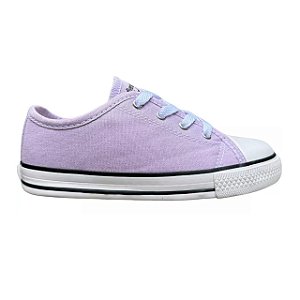 Tênis Infantil Menina Diversão Canvas Low- LIlás/Preto