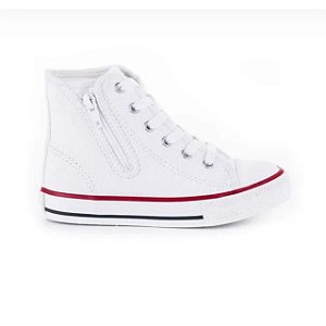 Tênis Infantil Diversão Canvas Hi Ziper- Branco/Vermelho