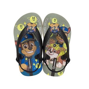 Chinelo Infantil Menino Patrulha Canina- Bege/ Preto