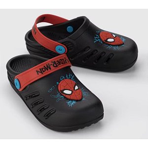 Babuche Infantil Menino Homem Aranha Impact- Preto/Vermelho