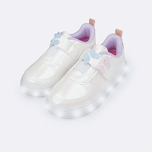 Tênis Infantil Menina Pampili Led Sneaker- Branco