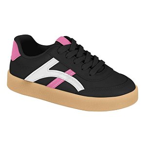 Tênis Infantil Menina Molekinha Turim- Preto/Branco/Rosa