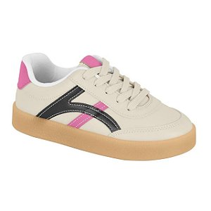 Tênis Infantil Menina Molekinha Turim- Branco OFF/Preto/Rosa
