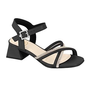 Sandália Infantil menina Molekinha Turim Florença- Preto/Cristal