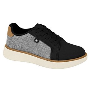 Tênis Infantil Menino Molekinho Tecido Timor- Preto/ Caramelo