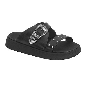 Rasteirinha Infantil Menina Birken Molekinha Turim- Preto/Preto