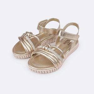 Sandália Infantil Menina Pampili Candy- Dourado/Dourado