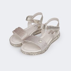 Sandália Infantil Menina Pampili Candy- Dourado/ Creme