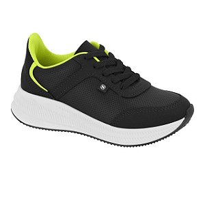 Tênis Infantil Menino Molekinho Napa Soft Confy- Preto/ Amarelo Neon