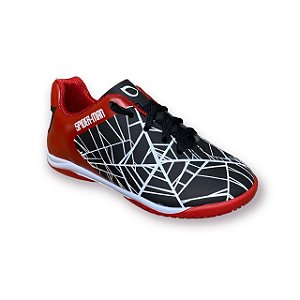 Chuteira Infantil Menino Futsal Dray Homem Aranha- Preto/ Vermelho
