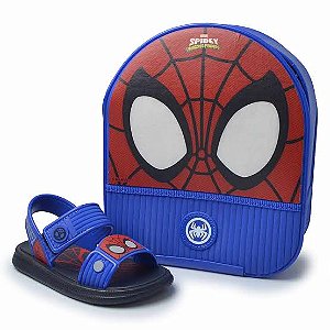 sandália Infantil Menino Homen Aranha Friends- Azul/Vermelho