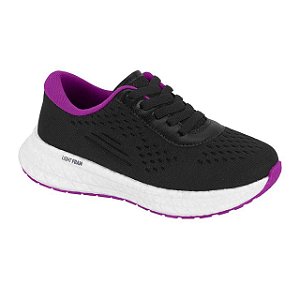 Tênis Infantil Menina Molekinha Gaspea Onix- Preto/ Uva