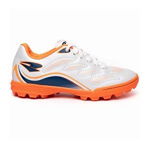 Chuteira Infantil Society Dray- Branco/Marinho/Laranja