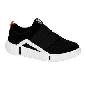 Tênis Infantil Menino Molekinho Lycra Sardenha- Preto/ Branco
