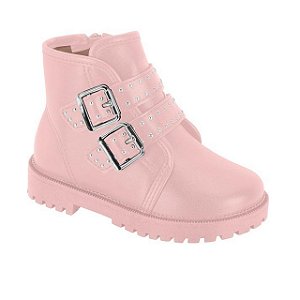 Bota Coturno Infantil Menina Molekinha Napa Berlim- Rosa