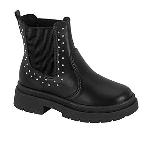 Bota Infantil Menina Molekinha Napa Berlim Elástico- Preto