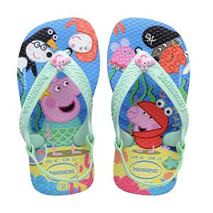 Chinelo Infantil Menina Peppa Pig- Azul Lavanda