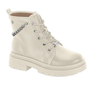 Bota Coturno Infantil Menina Molekinha Napa Floather Zurique- Branco OFF
